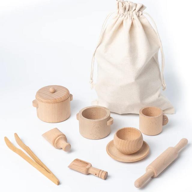 Brinquedo Educacional Montessori Quebra-Cabeça Iluminado Cozinha Chá Experiência Familiar Madeira