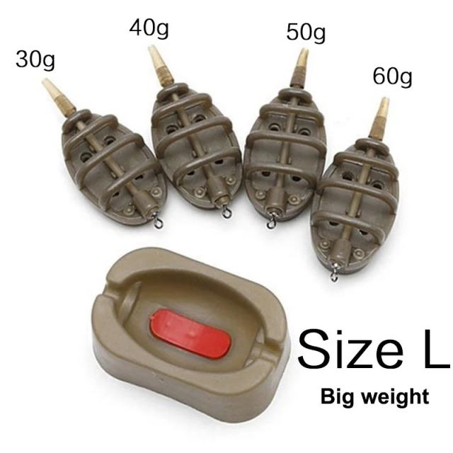 FLY SAND Método Inline Alimentador Molde Isca Lançador Conjunto de Encanamento Carpa Pesca 4 Alimentadores/Conjunto