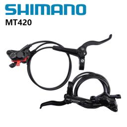 Shimano deore mt420 conjunto de freio a disco hidráulico BL-MT401 alavanca de freio e pinça de freio BR-MT420 4 pistões para mtb original shimano - Image 1