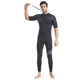 SBART-terno de mergulho em neoprene para homens, manga curta, zíper traseiro, traje de surf, 3mm, primavera - Image 5