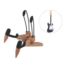 Madeira dobrável dobrável suporte de guitarra elétrica suporte para cordas instrumento baixo madeira natural cor guita acessório - Image 4