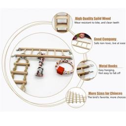 Escada De Madeira Swing Scratcher, Escada De Escalada, Hamsters, Papagaio Brinquedos, Pet Supplies - Image 4