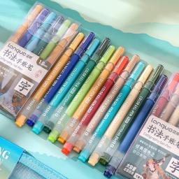 Conjunto de canetas gel caligrafia, caneta esferográfica, multi cor para escrita, desenho, marcador de pintura, ousado, F7722, 1,0mm, 6pcs - Image 1