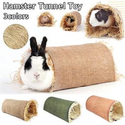 Rabbit Hideaway Toy, Grama, Palha, Coelho, Túnel, Acessórios Hamster, Guineapig, Chinchilla, Furão, Ratos, Gaiola de Roedores, Novo - Image 2