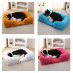 Cama grande cachorro, anel de pelúcia, cachorro, esteiras de dormir no chão, sofá, canil colchão, pet fornecimentos, inverno - Image 3