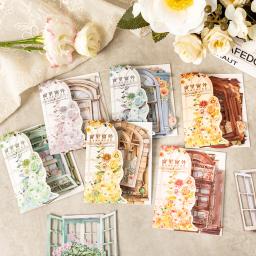 Journamm-Ins Flores Oco Janela Material De Papel, DIY Diário, Colagem Álbum de Fotos, Scrapbooking Decoração, Papelaria, 10pcs por pacote - Image 2