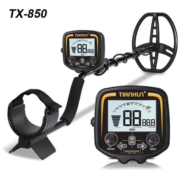 TX-850 Detector De Metal Subterrâneo Profissional, Scanner De Ouro, Search Finder, Caçador De Tesouros, Pinpointer, Profundidade 2,5 m, 11"