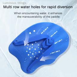 Pás De Treinamento De Natação, Pás De Mão, Mergulho, Luvas De Mergulho, Flipper De Barba, Esportes, Palma De Silicone, Alças Ajustáveis, Natação, 1 Par - Image 3