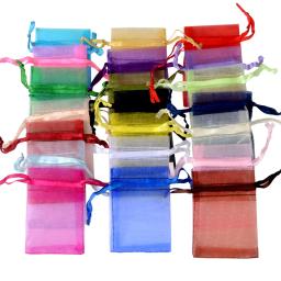 50 pçs/lote 5 x7 cm Doces Pequeno Cordão Saco de Organza para Anéis Jóias - Image 1