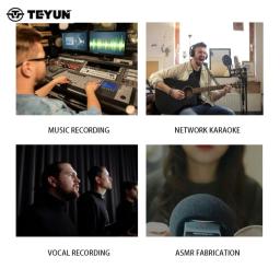 TEYUN-Interface de áudio portátil, placa de som, mini USB MIXER para guitarra Recording Studio, Q24, Q22, 2 canais, profissional - Image 5