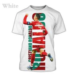 Cristiano Ronaldo estrela do futebol masculino camiseta estampada em 3D, camiseta extragrande, gola O, tops de manga curta, moda verão, nova - Image 4
