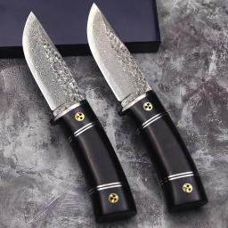 WPKOPYA-alemão Aço Damasco, Núcleo De Aço G10, Black Sandalwood Handle, Outdoor Faca de caça, bainha, Selva Faca Sobrevivência - Image 3