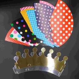 Chapéu de papel de aniversário para crianças, adereços fotográficos chique, criativo, único, material para festa, favores infantis, 44 peças - Image 5