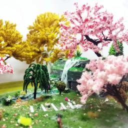 Criativo diy modelo trem artificial em miniatura árvore cenário ferroviário decoração construção paisagem acessórios brinquedos para crianças - Image 2