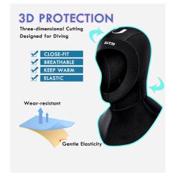 2023 3mm neoprene preto capa de mergulho quente trecho natação boné adulto wetsuit capacete para nadador mergulho kayak bodyboard surf - Image 5