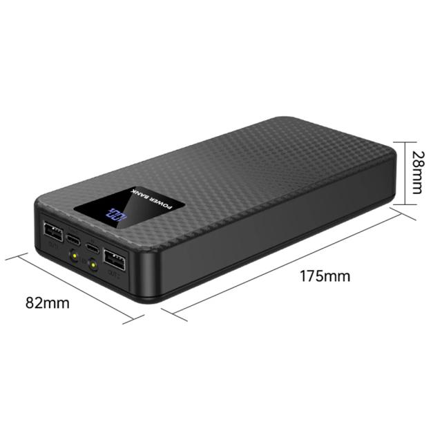 Power Bank Case com Display LCD: Armazenamento Portátil para 6 Baterias 18650 com Carga Rápida QC3.0 e Design DIY