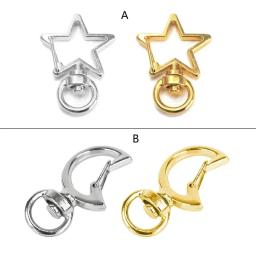 Conjunto 10 fechos garra lagosta metal, chaveiro estrela/gancho lua, clipe cordão, suprimentos para fazer - Image 3