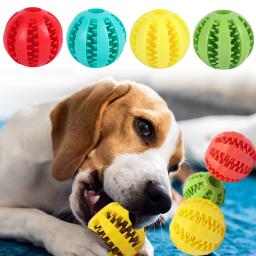 Brinquedos de borracha natural do cão de estimação brinquedos de mastigação do cão de limpeza do dente tratar bola de elasticidade interativa extra-resistente para acessórios do animal de estimação - Image 1