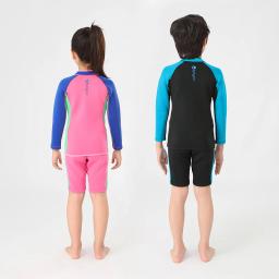 Terno de mergulho infantil em neoprene, maiô de 2 peças altamente elástico para surf e natação, traje profissional para crianças - Image 3