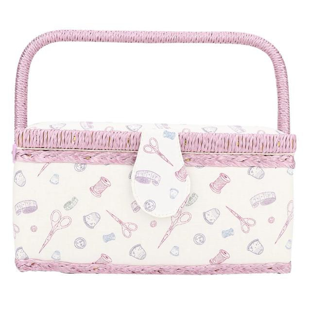 Organizador Vintage de Tecido para Costura: Caixa de Armazenamento com Linha e Agulha