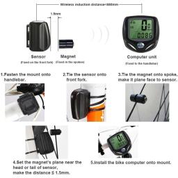 Computador sem fio da bicicleta com o sensor impermeável do ímã, velocímetro da bicicleta, odômetro ciclismo digital, acessórios multifuncionais da bicicleta - Image 6