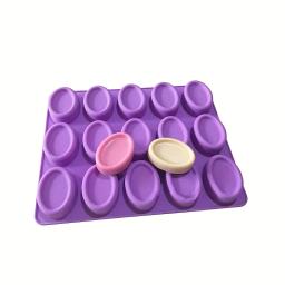 Molde de sabão em formato oval, para fazer sabão, 15 buracos, faça você mesmo, moldes de silicone para sabonetes artesanais, fondant, chocolate, ferramentas de artesanato doméstico - Image 4