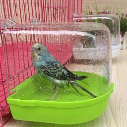 Pendurado Cubo De Banho Do Pássaro, Banheira De Papagaios, Caixa De Chuveiro, Acessório De Gaiola para Little Bird Canary Budgerigar Lovebird - Image 1