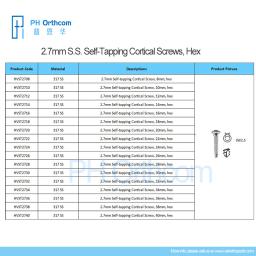 Auto-Tapping parafusos corticais, equipamentos veterinários, Pet Instrumentos cirúrgicos ortopédicos, suprimentos médicos e equipamentos, 2,7 milímetros - Image 2
