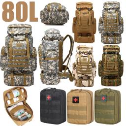 80l à prova dwaterproof água trekking pesca caça saco mochila ao ar livre grande esporte tático mochila caminhadas saco de acampamento - Image 1