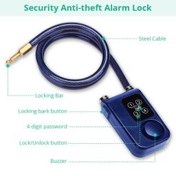 Bloqueio de bicicleta, alarme inteligente, acessórios de bicicleta, controle Bluetooth, gerenciamento remoto de celular IP55 à prova d'água - Image 2