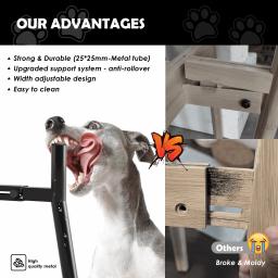 Metal ajustável elevada Dog Food Bowls, Suporte para cão de tamanho grande e extra grande, Tigelas para cães levantadas, Tigela não incluída - Image 4