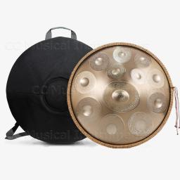 Golden Handpan Drum with Steel Tongue,D Minor, Meditação Yoga Profissional, Instrumentos Musicais, Presente de Percussão, 9,10,12 - Image 3
