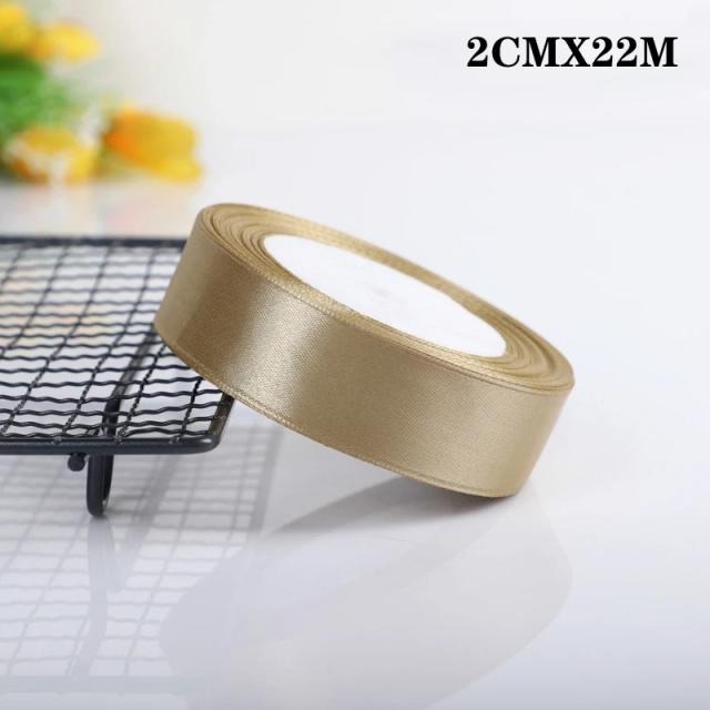 Fitas de Cetim de Seda para Embrulho e Artesanato - Decoração Elegante para Presentes em Rolo de 2cm x 22cm