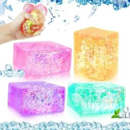Colorido lento rebote cubo de gelo squeeze brinquedo seguro plástico alívio do estresse fidget durável portátil sensorial jogo foco ajuda crianças presente - Image 1