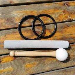 Fosco Quartz Cristal Cantando Bowl, Suede Mallets, Rubber Mallet, Acessório, 1 Pc - Image 1