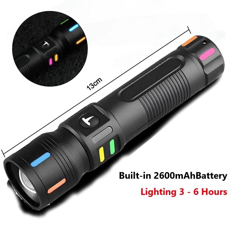 Lanterna led de alta potência, super brilhante, longo alcance, 5000m, recarregável, usb, ultra poderosa, tática, lâmpada de mão, acampamento - Image 1