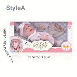 Conjunto de boneca bebê de 12 ''/30 cm em caixa de presente com acessórios chupeta rosa, brinquedo de boneca reborn de vinil, presente de Natal para menina menino criança - Image 5