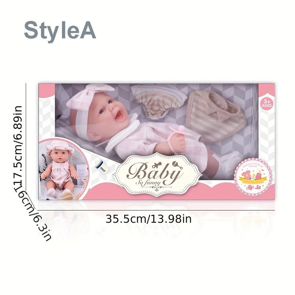 Conjunto de boneca bebê de 12 ''/30 cm em caixa de presente com acessórios chupeta rosa, brinquedo de boneca reborn de vinil, presente de Natal para menina menino criança - Image 1