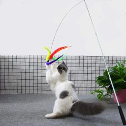 20-100 pçs gato pena brinquedo pena teaser vara varinha pet retrátil pena sino recarga substituição coletor produto para gatinho - Image 1