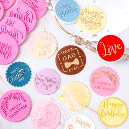 Ferramenta de corte para bolo e biscoito, decoração de bolo, fondant, em relevo, obrigado, aniversário, páscoa, 2021 - Image 1