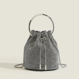 2024 novo balde saco feminino crossbody bolsa de ombro franjas design dobrável corrente bolsa item venda quente - Image 1