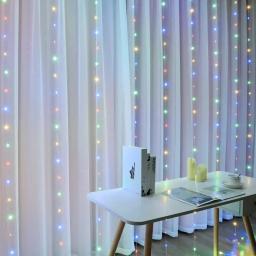 LED Janela Cortina String Luz, Festa de Casamento, Casa, Jardim, Quarto, Exterior, Interior, Decorações de Parede, 600, 300 LED - Image 3