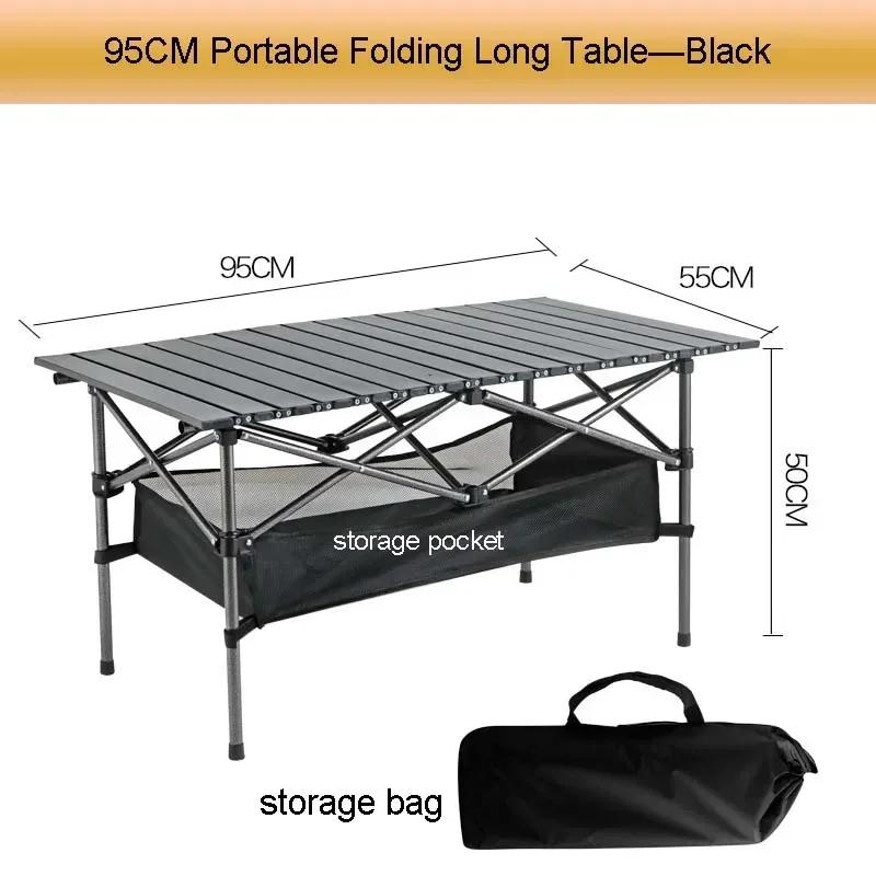 Mesa De Rolo De Ovo De Alumínio Para Acampamento Ao Ar Livre, Mesas Dobráveis De Piquenique Portátil, Extensível Desk Corner, Acessórios De Pesca - Image 1