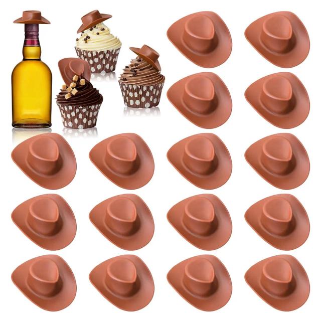 Mini Cowboy Chapéus para Festa de Noiva, Favoritos de Aniversário e Acessórios Estilo Western - Conjunto com 16 Peças
