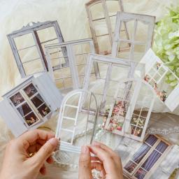 JIANQI-Laser oco Adesivos para Scrapbooking, Porta e Windows Adesivos, Junk Journal Planner, Vintage decorativo DIY Artesanato Material, 10 PCs - Image 5