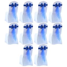 10 pçs/set cadeira de casamento decoração arco elástico cadeira faixas capa para festa de casamento hotel banquete evento decoração - Image 1