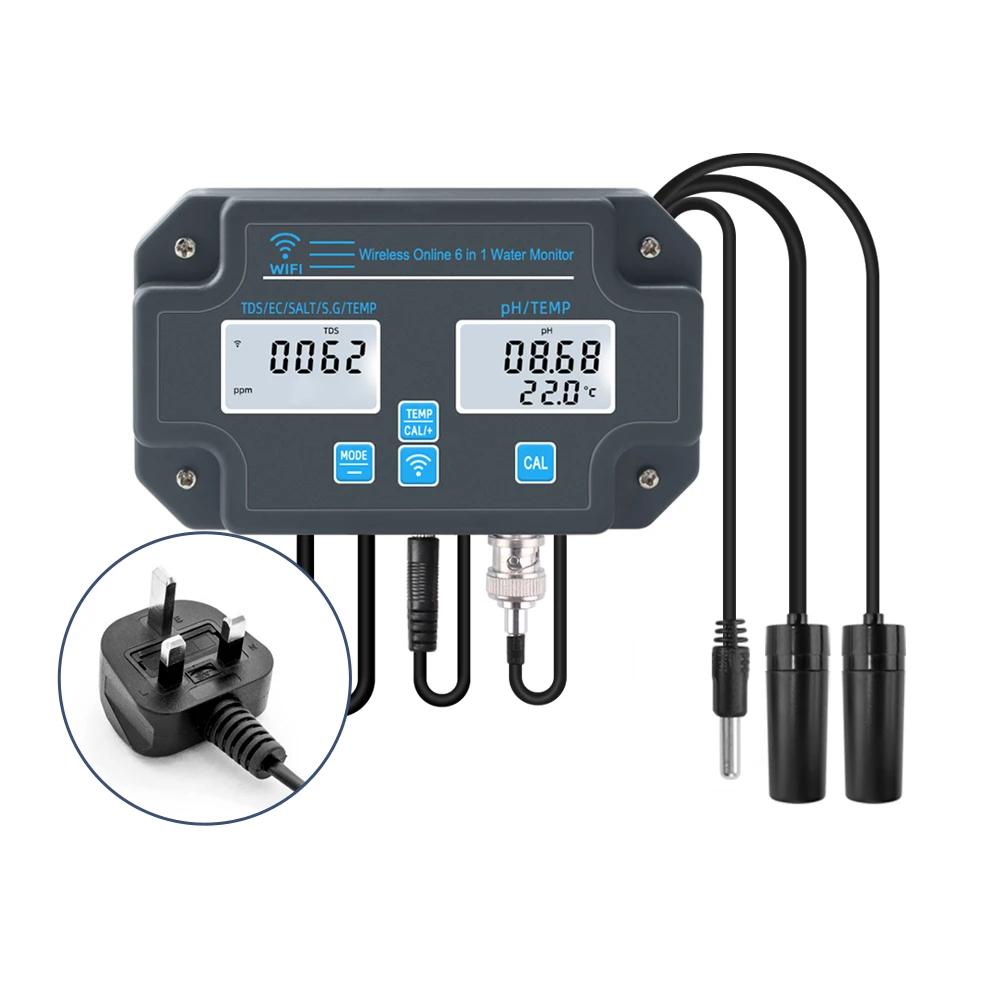 Yieryi Salt TEMP Data Logger, Monitor para tanques de peixes, Medidor de qualidade da água, Smart WiFi Aquário, Salinidade da água do mar, PH, CE, TDS - Image 1