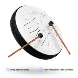 Mão Pan Bateria com Baquetas, Aço Tongue Drum, Instrumento de Percussão, Instrumentos Musicais, Conjuntos de Música, 11-Tom, 6 em - Image 1
