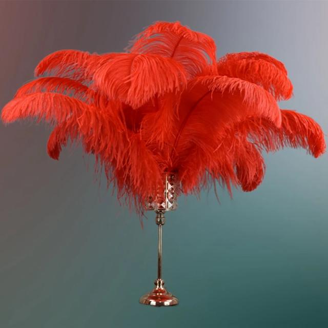 Penas de avestruz vermelhas decoração 15-70cm penas de avestruz para artesanato carnaval no meio da mesa peças centrais decorativas