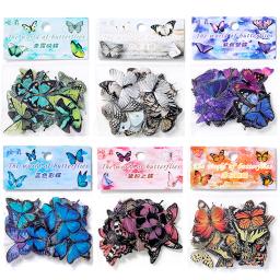 40 pçs/set 3d borboleta pet adesivo transparente multi arte decalques para diy álbum livro resina cola epoxy artesanato fazer decoração de enchimento - Image 1